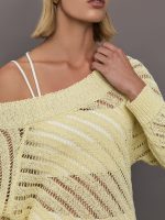 Open Knit Sweater - Yellow - Image 4