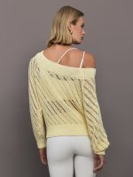 Open Knit Sweater - Yellow - Image 6