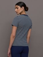 Stripe Ringer Tee - Cloud / Navy Stripe - Image 5