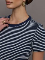 Stripe Ringer Tee - Cloud / Navy Stripe - Image 6