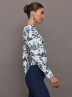 Toile Long Sleeve Top - Navy Toile - Image 4