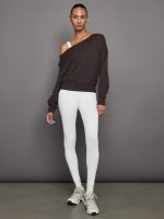 Off Shoulder Sweatshirt in French Terry - Dark Oak - Image 5