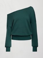 Off Shoulder Sweatshirt in French Terry - Ponderosa Pine - Image 11