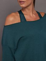 Off Shoulder Sweatshirt in French Terry - Ponderosa Pine - Image 4