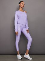 Off Shoulder Sweatshirt in French Terry - Sweet Lavender - Image 6