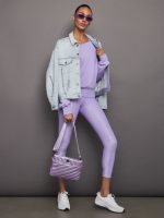 Off Shoulder Sweatshirt in French Terry - Sweet Lavender - Image 3