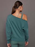 Off Shoulder Sweatshirt in French Terry - Silverpine Heather - Image 4