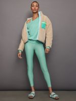 Off Shoulder Sweatshirt in French Terry - Wasabi - Image 6