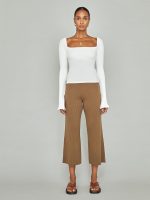 Split Sleeve Square Neck Top - White - Image 8
