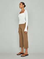 Split Sleeve Square Neck Top - White - Image 9