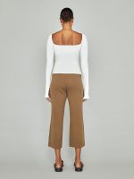 Split Sleeve Square Neck Top - White - Image 10