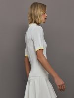 Short Sleeve Collared Tennis Top - White / Pastel Yellow - Image 5