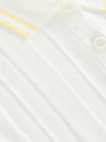 Short Sleeve Collared Tennis Top - White / Pastel Yellow - Image 7