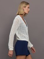 Open Knit Cardigan - White - Image 5