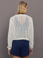 Open Knit Cardigan - White - Image 6
