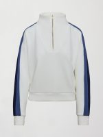 Half Zip With Contrast Stripe in Scuba - Ivory - Image 9