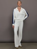 Half Zip With Contrast Stripe in Scuba - Ivory - Image 3