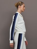 Half Zip With Contrast Stripe in Scuba - Ivory - Image 4