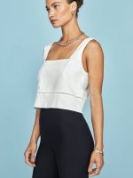 Linen Square Neck Tank - Cream - Image 5