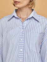 Boyfriend Button Up - Navy Stripe - Image 11