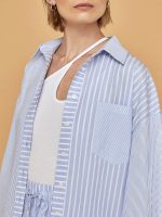 Boyfriend Button Up - Navy Stripe - Image 9