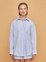 Boyfriend Button Up - Navy Stripe - Image 3