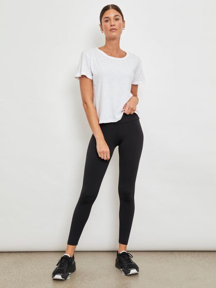 Slub Short Sleeve Crew Neck Tee - White
