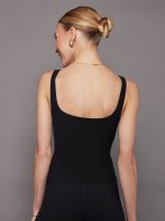 Wide Scoop Bra Tank in Melt - Black - Image 4