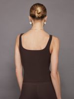 Wide Scoop Bra Tank in Melt - Dark Oak - Image 3