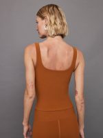 Wide Scoop Bra Tank in Melt - CARAMEL CAFE - Image 4