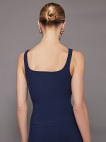 Wide Scoop Bra Tank in Melt - Navy Blazer - Image 4