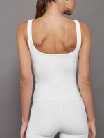 Wide Scoop Bra Tank in Melt - White - Image 3