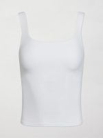 Wide Scoop Bra Tank in Melt - White - Image 8