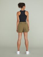 High Neck Ribbed Tank - Black - Image 8