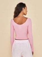 Long Sleeve Cut Out Wrap Top - Confetto - Image 5