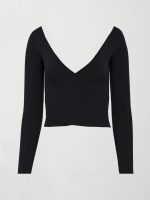 Long Sleeve Wrap Top in Melt - Black - Image 6