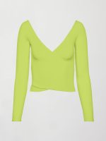 Long Sleeve Wrap Top in Melt - Acid Lime - Image 7