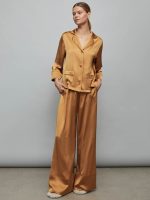 Satin Short Sleeve Resort Top - Rust - Image 4