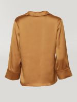Satin Short Sleeve Resort Top - Rust - Image 6