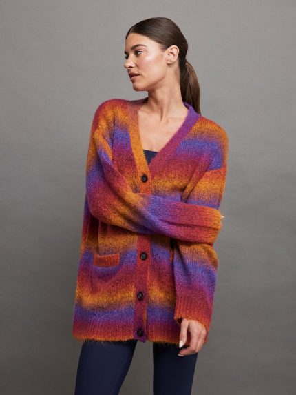 OMBRE CARDIGAN - OMBRE PINK/PURPLE/YELLOW