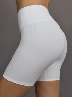 Biker Short in Ribbed Melt - White - Image 6