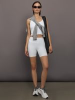 Biker Short in Ribbed Melt - White - Image 3