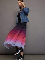 Ombre Pleated Skirt - Black Ombre - Image 4