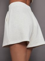 High Rise Knit Short in Interlock - Moonbeam Heather - Image 3
