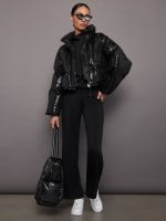 Pintuck Knit Pant in Interlock - Black - Image 7