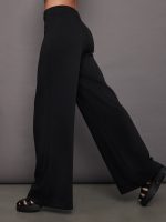 Pintuck Knit Pant in Interlock - Black - Image 4