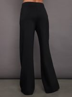Pintuck Knit Pant in Interlock - Black - Image 5