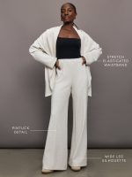 Pintuck Knit Pant in Interlock - Moonbeam Heather - Image 4