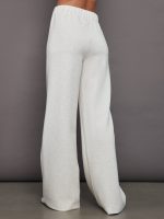 Pintuck Knit Pant in Interlock - Moonbeam Heather - Image 5