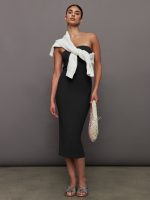 Strapless Dress in Melt - Black - Image 4